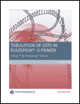 Tabulation of Lists in RuleSpeak®: A Primer